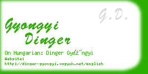 gyongyi dinger business card